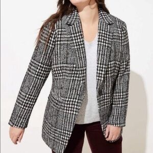 Loft Plaid Tweed Blazer
